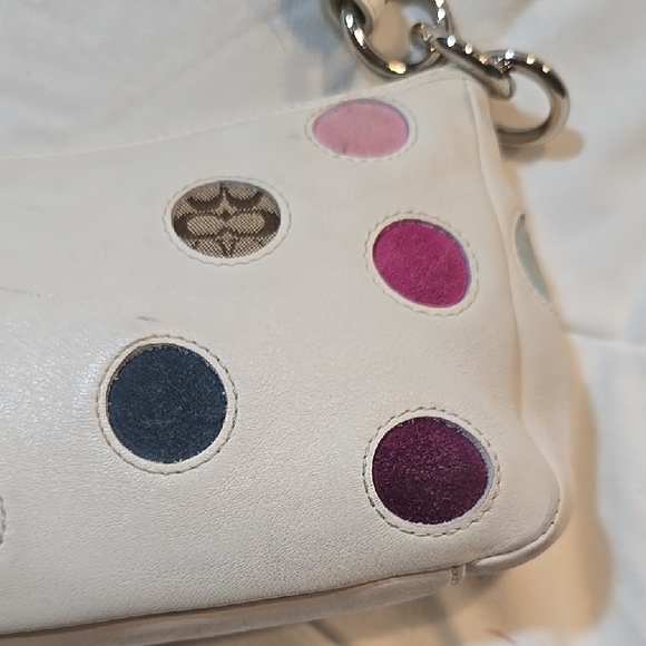 Coach Green and White Polka Dot Clutch Wristlet - Picture 5 of 8